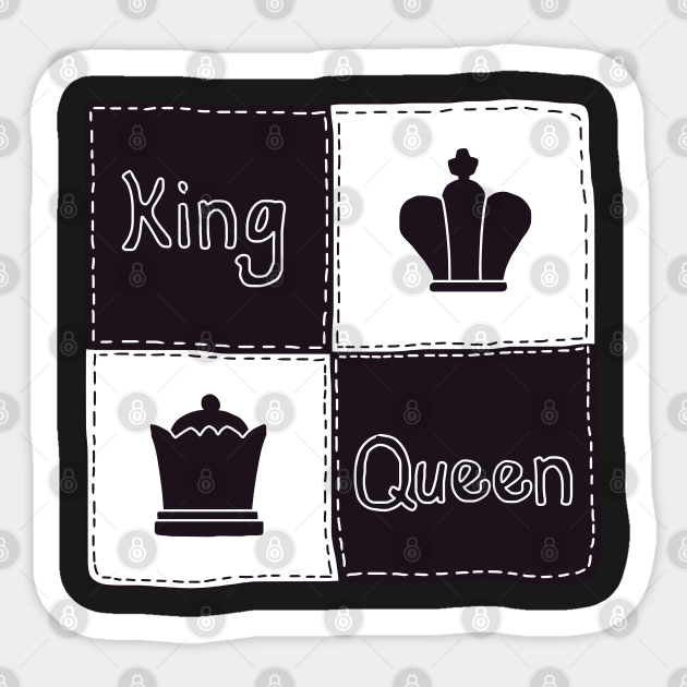 King and Queen Couple Sticker TeePublic